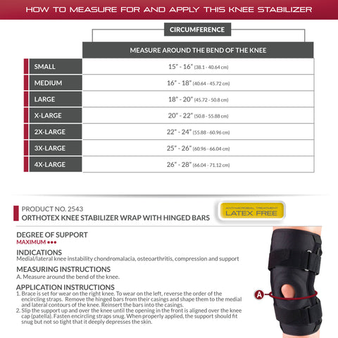 OTC, Knee Stabilizer, Hinged Bars, Orthotex, Black