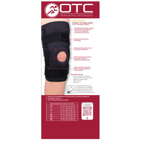 OTC, Knee Stabilizer, Hinged Bars, Orthotex, Black
