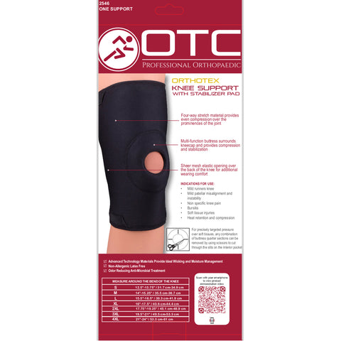 OTC Knee Support, Stabilizer Pad, Orthotex, Black
