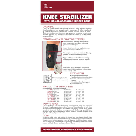 OTC Knee Stabilizer Wrap, ROM Hinged Bars, Orthotex, Black