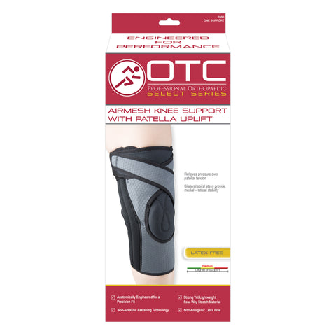 OTC Knee Support, Patella Uplift, Spiral Stays, Airmesh, Select Series, Grey