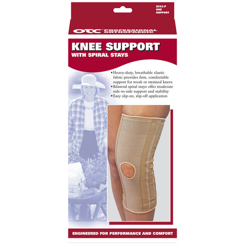 OTC Knee Support, Spiral Stays, Knit Elastic, Beige