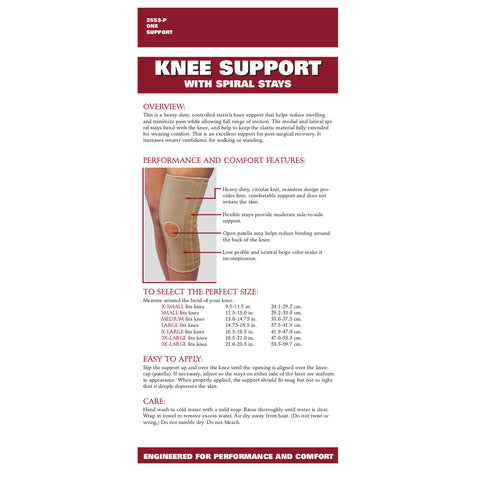 OTC Knee Support, Spiral Stays, Knit Elastic, Beige
