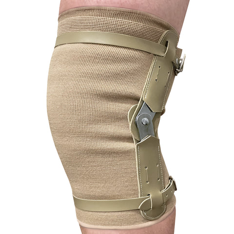 OTC Knee Brace, Hinged Bars, Knit Elastic, Beige