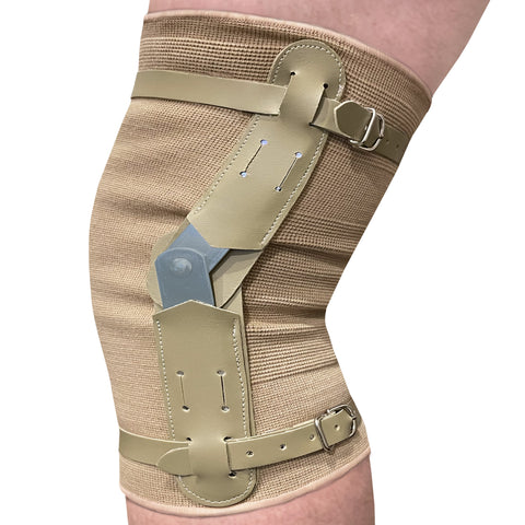 OTC Knee Brace, Hinged Bars, Knit Elastic, Beige