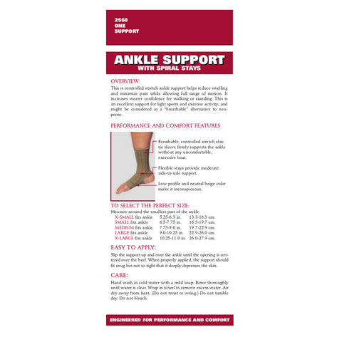 OTC Ankle Support, Spiral Stays, Knit Elastic, Beige