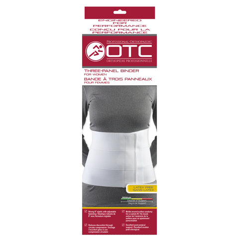 OTC Abdominal Binder for Women, Three-Panel Body, 9-Inch Elastic, White