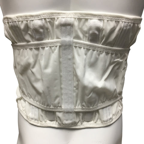 OTC Lumbo-Sacral Support, Lower Back, Metal Stay Insert, Strong Mesh Elastic, White