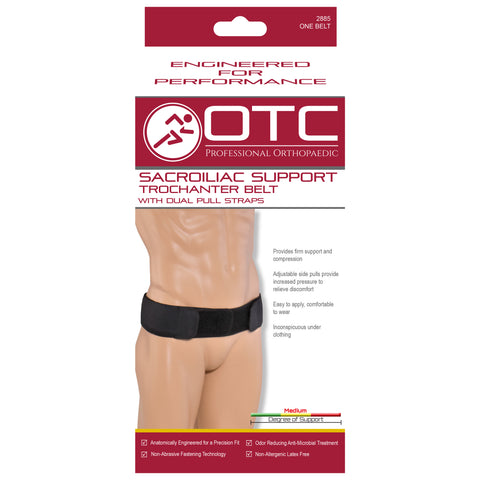 OTC Sacroiliac Support, Trochanter Belt, Hip Pelvis, Select Series, Black