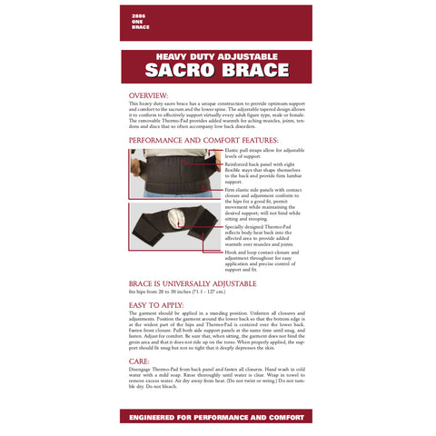 OTC Sacro Brace, Lower Back, Heavy Duty Support, Thermo Pad, Black
