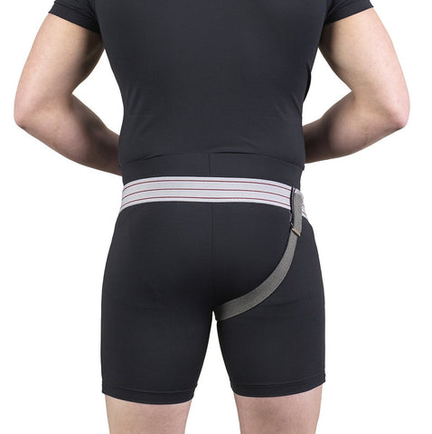 OTC Hernia Truss, Single Herniation, Inguinal Scrotal Treatment, Left or Right Side, Grey, Right