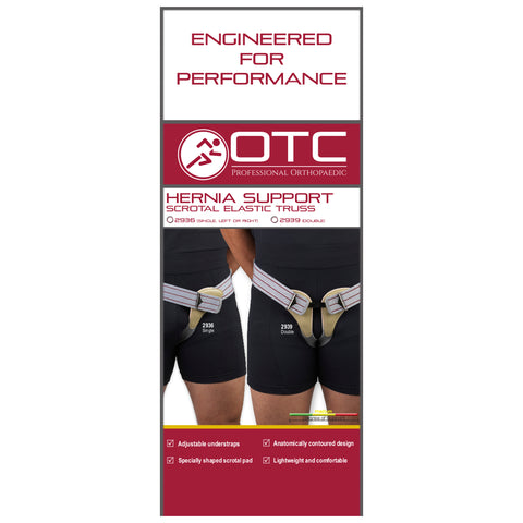 OTC Hernia Truss, Single Herniation, Inguinal Scrotal Treatment, Left or Right Side, Grey, Left
