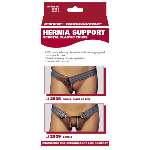 OTC Hernia Truss, Single or Double Herniation, Inguinal Scrotal Treatment, Grey