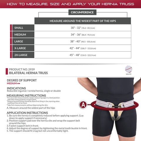 OTC Hernia Truss, Single or Double Herniation, Inguinal Scrotal Treatment, Grey