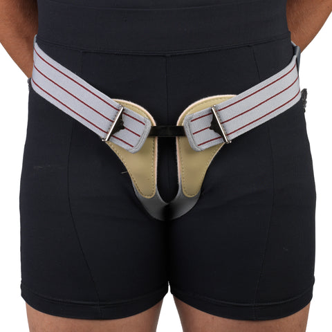 OTC Hernia Truss, Single or Double Herniation, Inguinal Scrotal Treatment, Grey