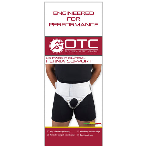 OTC Hernia Support, Single or Double Herniation, Inguinal Scrotal Treatment, White