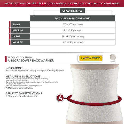 OTC Back Warmer, Angora, Arthritis Relief, White