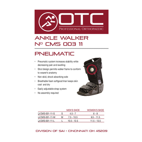 OTC Walker Boot, Short Leg Adjustable Air Cast, Low Top, Black