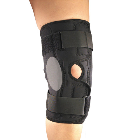 OTC Knee Stabilizer Wrap, ROM Hinged Bars, Orthotex, Black
