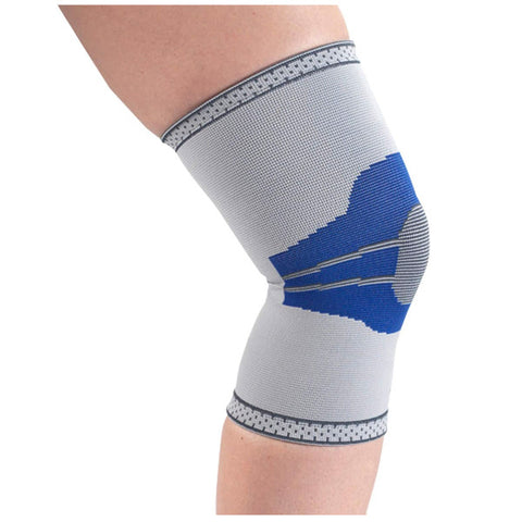 OTC Knee Support, Pullover Style, Lightweight Elastic, Gray/Blue