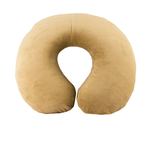PCP 6151 tan memory foam neck cushion, overhead product view