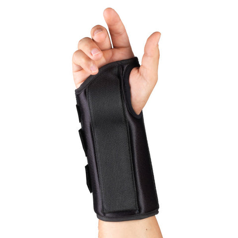 OTC Wrist Splint, 8-Inch Adult, Lightweight Breathable, Black, Left