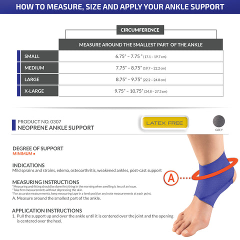 OTC Ankle Support, Slip-on Style, Sprained Ankle Wrap, Neoprene, Foot Pain Relief