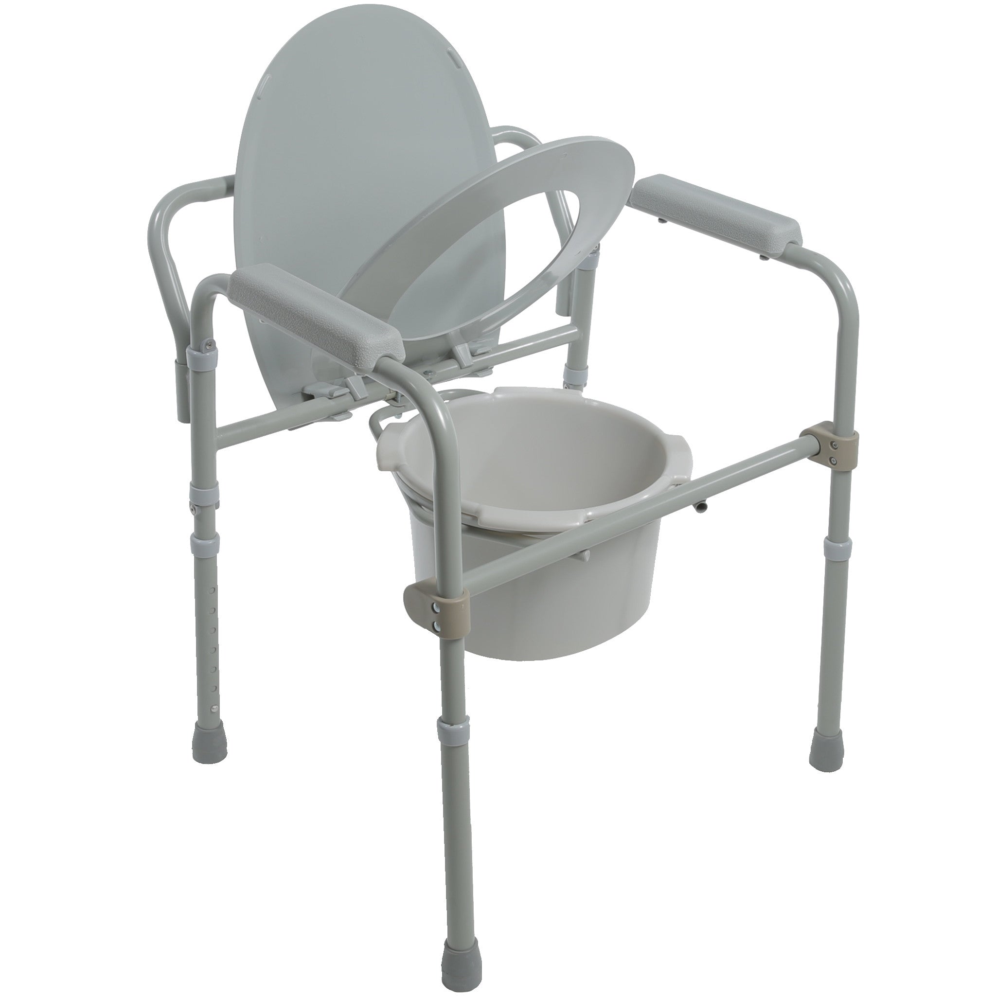 Cloth Secure Commode Easy-Fold Commode w/ Safety Frame - Free Shipping - Home Medical Supply