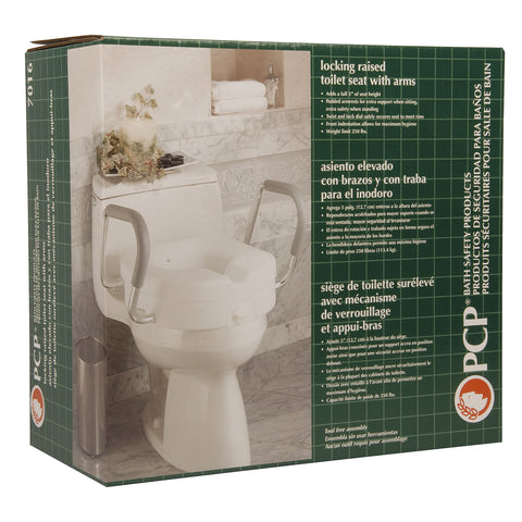 Molded Toilet Seat Riser w/ Removable Arms retail box