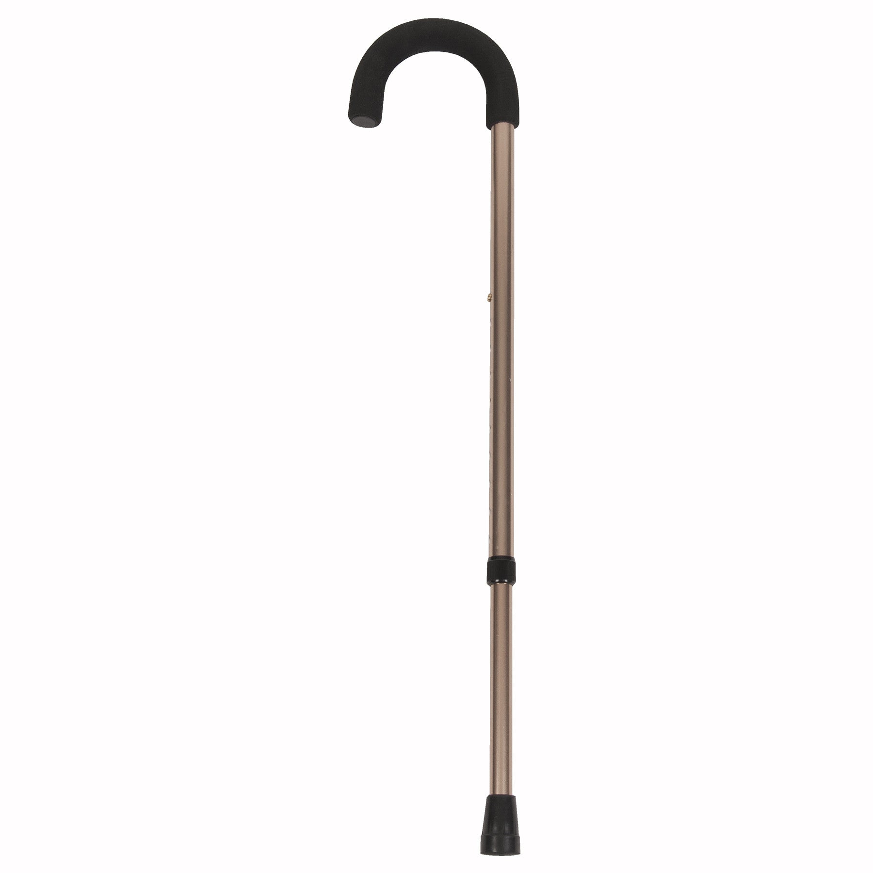 Curved handle adjustable aluminum cane, 6ea 