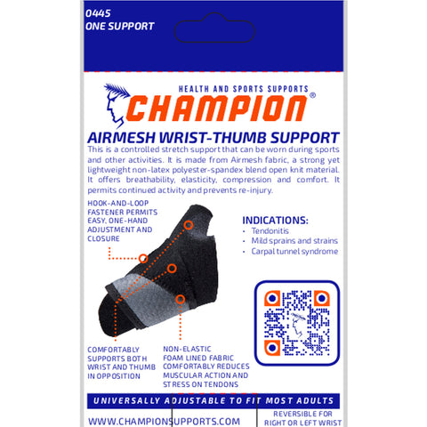 Champion C-445, Airmesh Wrist-Thumb Support