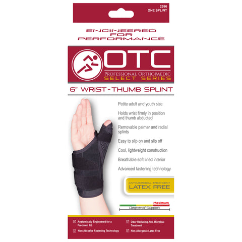 OTC 2386, Select Series 6" Wrist - Thumb Splint