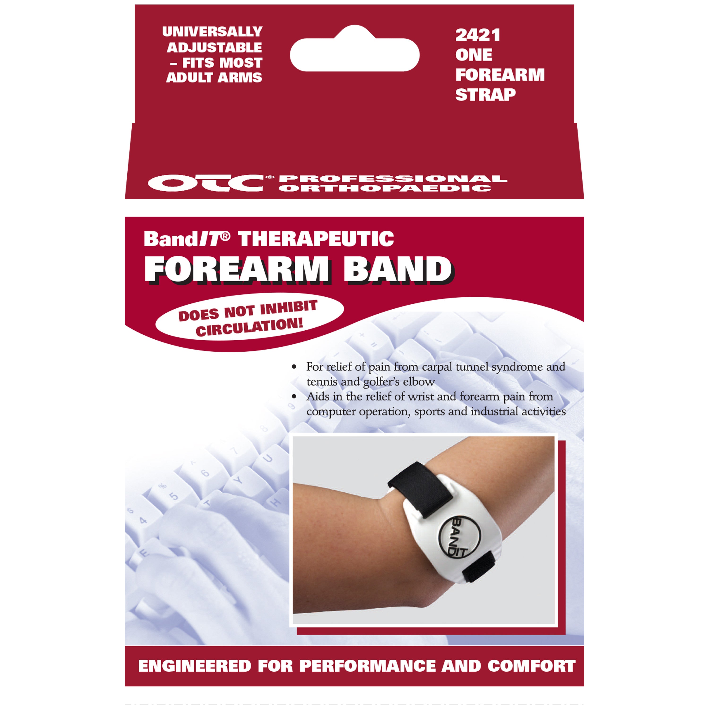 Band-It, Forearm Band, Compression Strap, White - Home Medical Supply