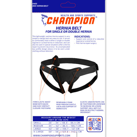 Champion C-405, Hernia Belt for Single or Double Hernia