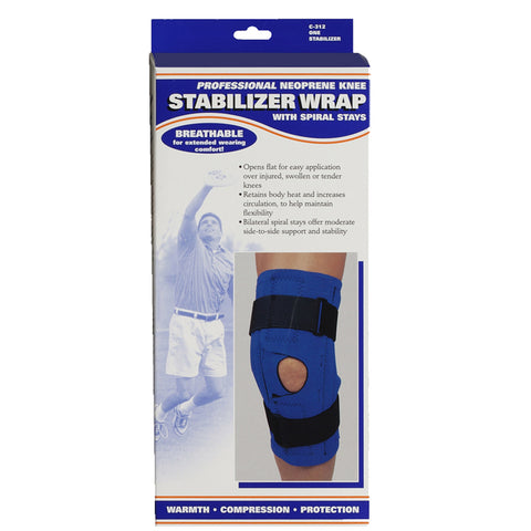 OTC 0312, Neoprene Knee Stabilizer Wrap - Spiral Stays