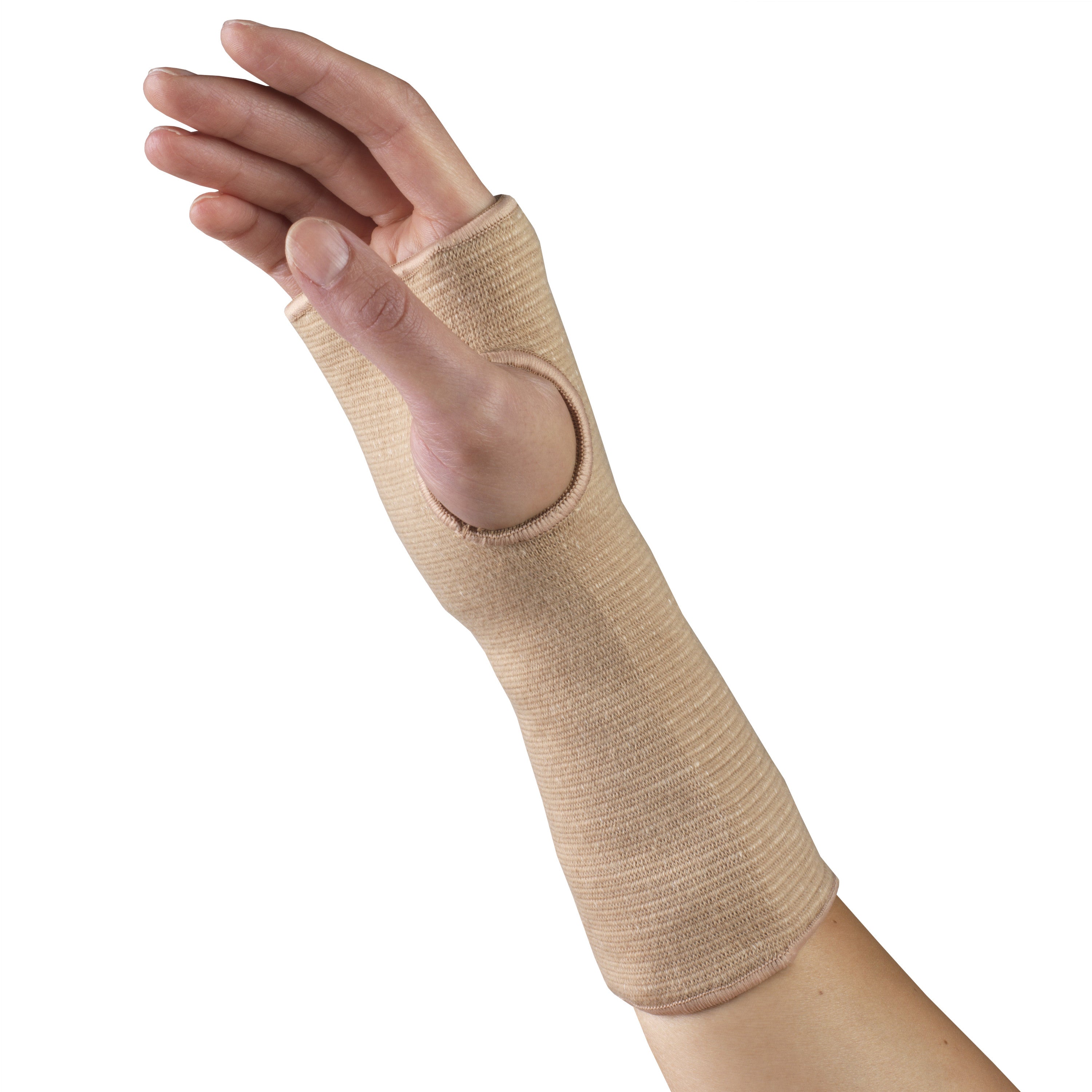 Wrist Support, Pullover Gauntlet, Knit Elastic, Beige - Home Medical Supply