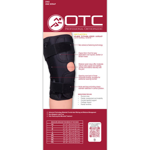OTC 2542, Orthotex Knee Stabilizer Wrap - Spiral Stays