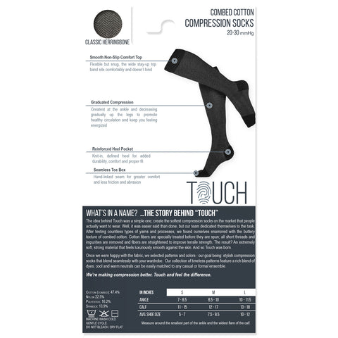 Touch 1020, Men's Knee High Compression Socks, 20-30 mmHg