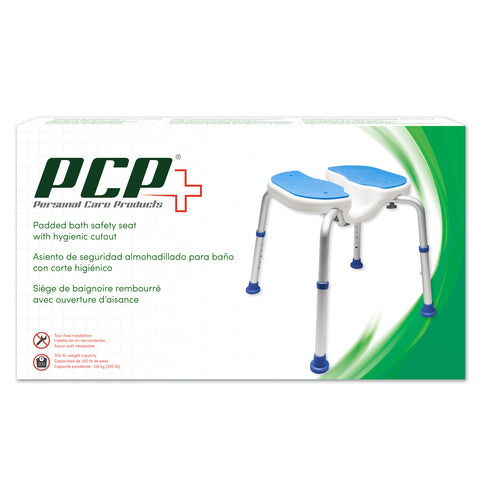 PCP 7104, Adjustable Padded Bath Safety Seat With Hygienic Cutout